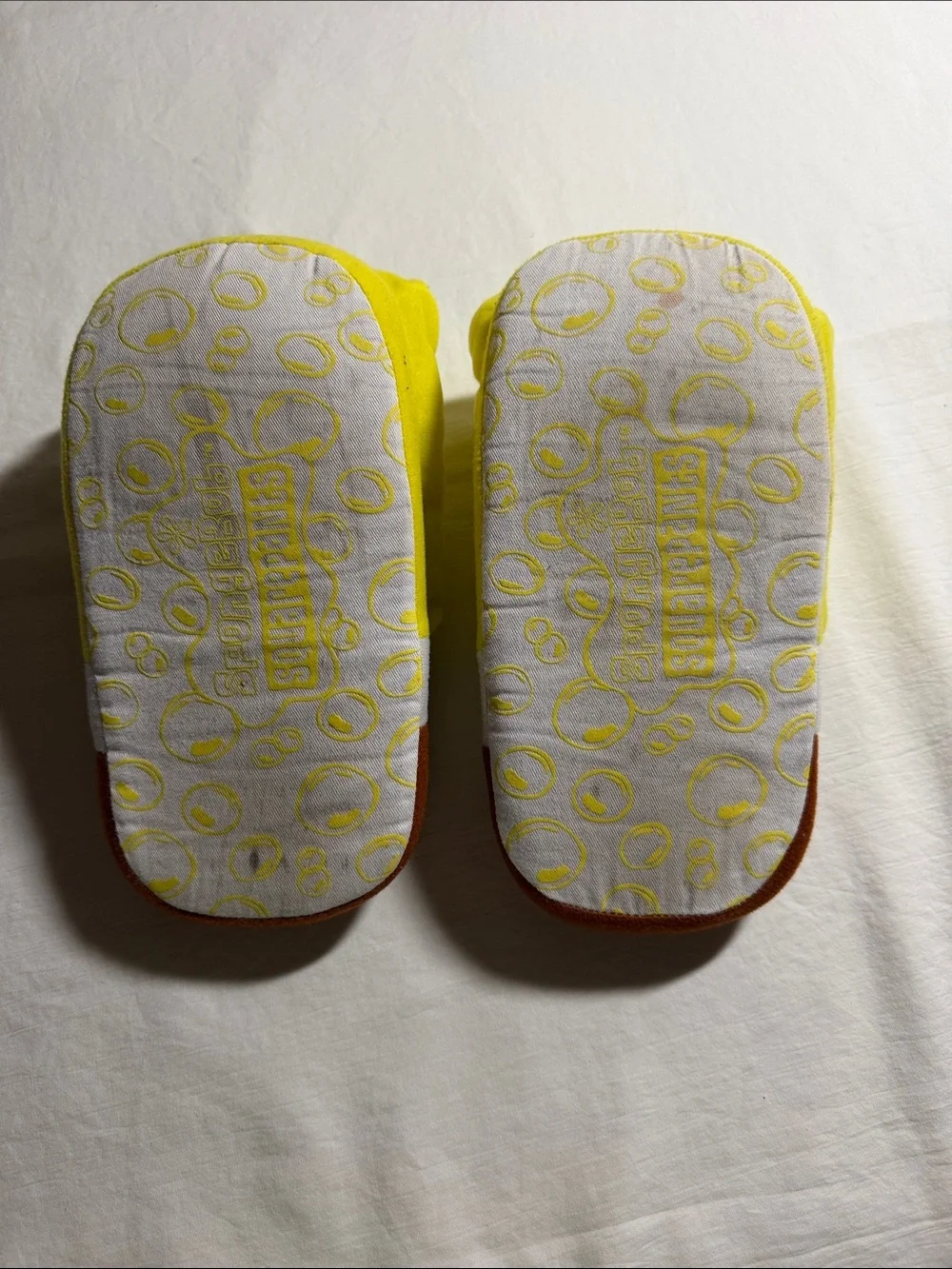 SpongeBob SquarePants Yellow Plush Kids Slippers with Brown Soles